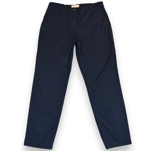 Talbots Chino Women's 10 Stretch Khakis Navy Blue 98% Cotton 2% Spandex 32 x 29
